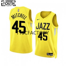 Dječji NBA Dres Utah Jazz Donovan Mitchell 45 Nike 2022-23 Icon Edition Žuta boja Swingman